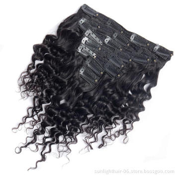 Bulk Clip In Hair Extension 100%  Vietnamese Human Hair Curly Wave Virgin Cuticle Aligned Hair